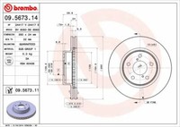 2X Brembo 09.5673.11 Bremsscheibe Vorne Passend FüR Subaru