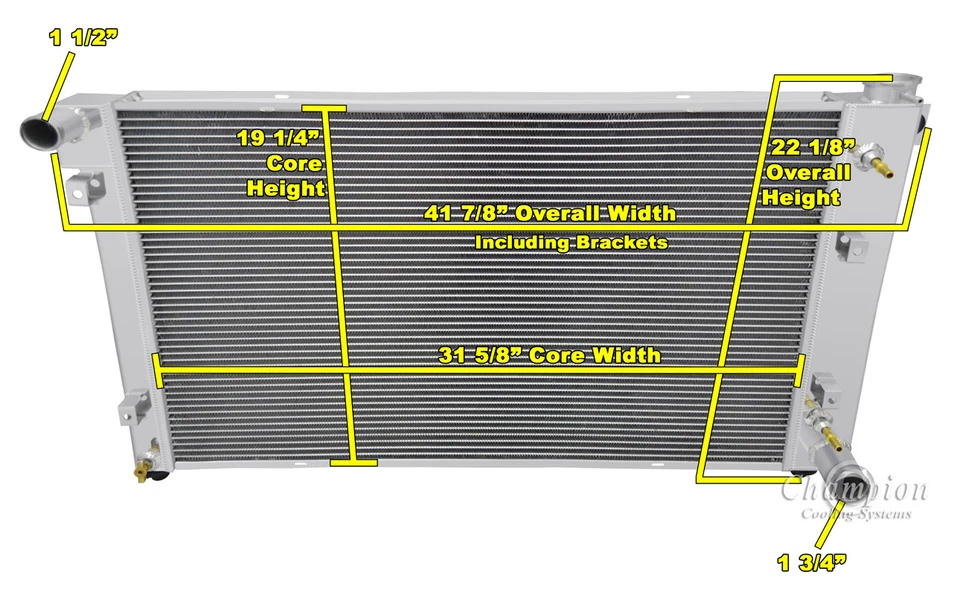 3 Row Kool Champion Radiator for 1994 95 96 97 98 99 00 2001 Dodge Ram 1500 Foto 3 de 4
