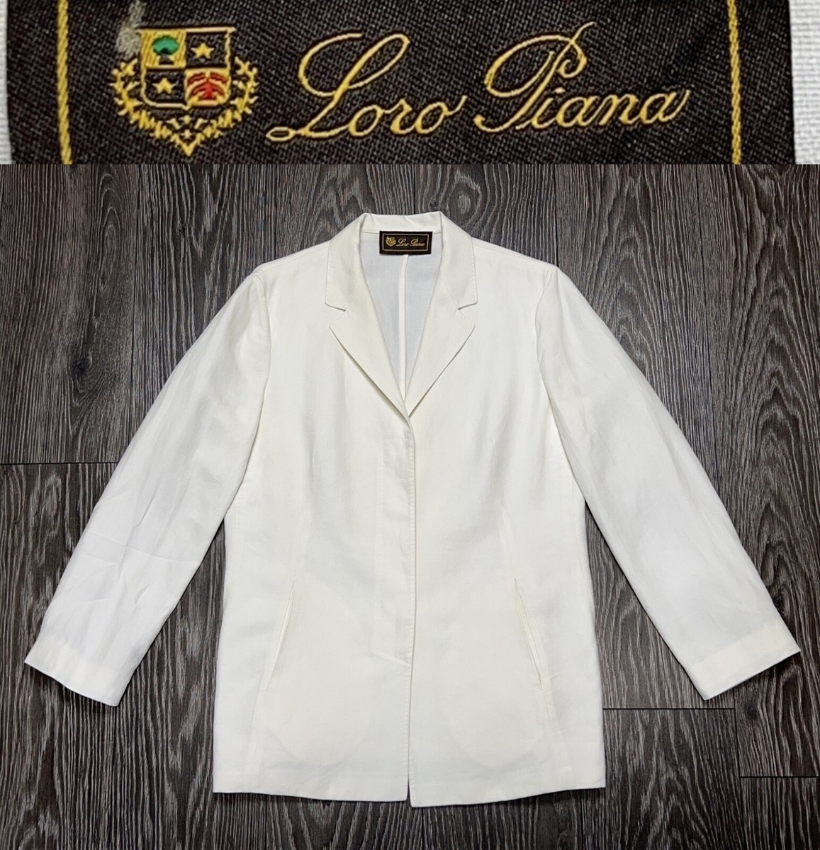 Womens Loro Piana Classic Old Money Style White Linen Blazer