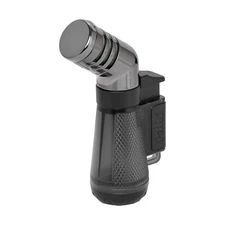 Palio Squadra Angled Triple-jet Flame Cigar Lighter, Black