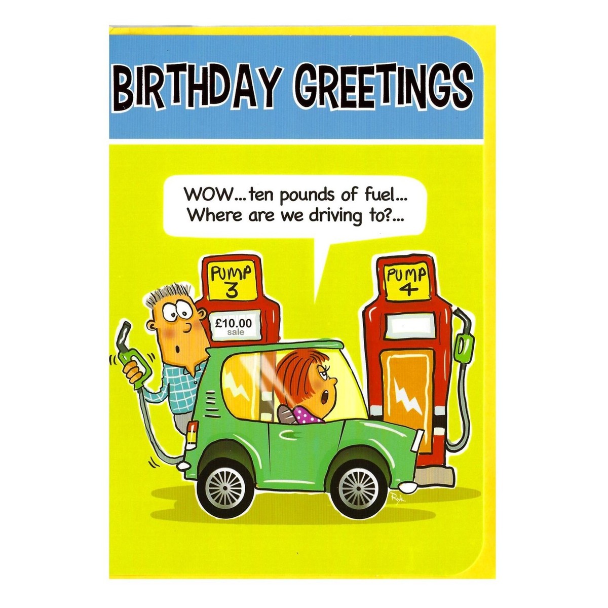 Twizler Biglietto Divertente Per Uomo Con Auto E Risparmio Carburante 'Geoff è Stato Seriamente A Corto Di Carburante'. Per Compleanno, Anniversario, Auguri.