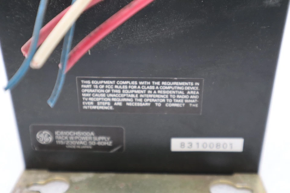 GENERAL ELECTRIC IC610CHS100A RACK w/POWER SUPPLY SERIES ONE STOCK 1396C - Image 2 of 4
