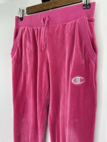 Champion Girl’s Bright Pink Velour Pull On Sweatpants Size L - Picture 3 of 8