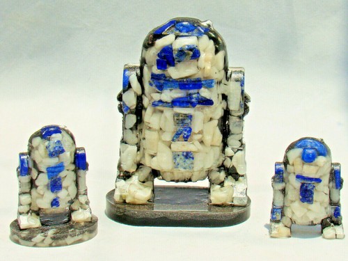 STAR WARS R2D2 LAPIS LAZULI WHITE QUARTZ ORGANITE POSITIVE ORGONE ENERGY AUSMADE - Picture 3 of 26