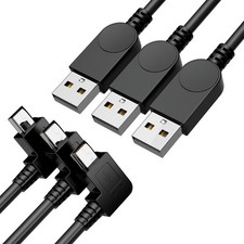 Eanetf Mini USB Cable, 90 Degree 2.0 A to B Cable,Right Black