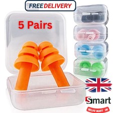 Ear Plugs 5 Pairs Soft Reusable Ear Plug for Noise Cancelling Sleep Swim & Work