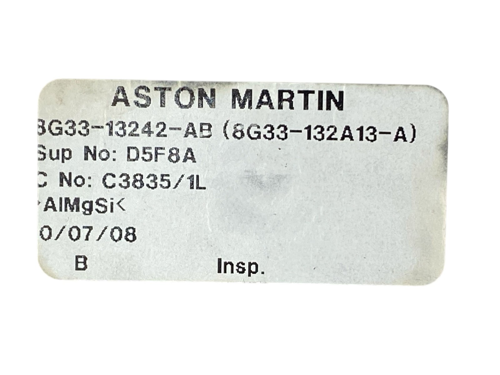 2009 Aston Martin Vantage V8 Vantage Left Driver Sill Scuff Plate oem