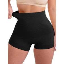 Shapermint Essentials Black Seamless Body Short Shorts Shapewear Size L
