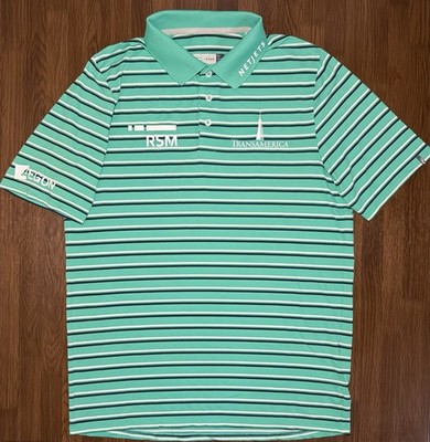 KJUS Golf Polo Zach Johnson PGA Tour Issued Shirt RSM NetJets