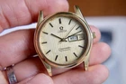 Vintage OMEGA Seamaster 166.0264 Gold Plated Automatic 34mm Watch -RUNS 4 REPAIR