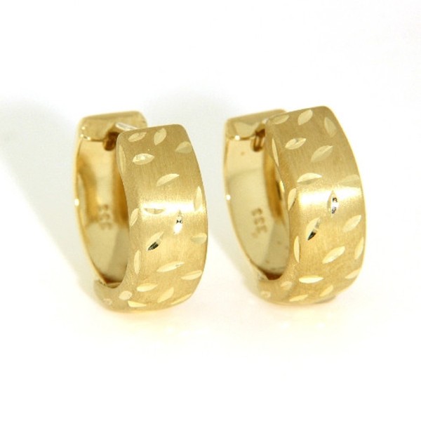 Creolen Klappcreolen Aus Echt Gold 333 (8Kt) Diamantiert-image