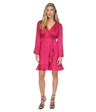 Michael Kors Womens Jacquard Snake Ruffled Dress
