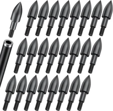 “Pawfly 24 Pcs 100 Grain Archery Field Tips, 5/16" Screw-in Steel Arrowheads”