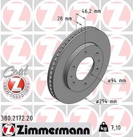 2X Zimmermann Bremsscheibe Vorderachse U.A. FüR Fiat, Mitsubishi