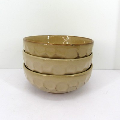 Sango Continental Beige 4712 Set of 3 Replacement Soup Bowls 6.5 Inch