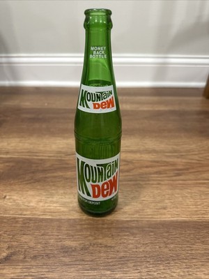 Mountain Dew 1970's Vintage Green Dug Glass Bottle 10 OZ No Chips/Cracks