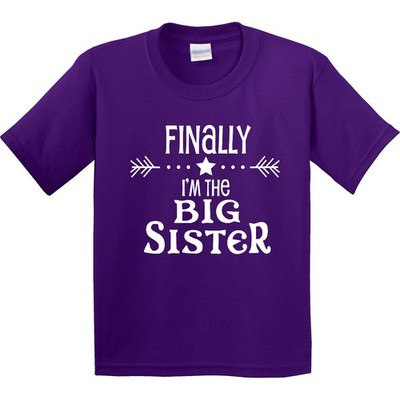 Inktastic Finally I'm The Big Sister Youth T-Shirt Siblings Brother Family Fun