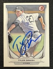 2014 Bowman Prospects Tyler Danish #BP54 In Person Autograph Rookie Card (RC). rookie card picture