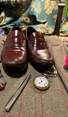 CLEANED INSIDE & OUT POLISHED DEXTER CLASSIC PENNY LOAFER BURGUNDY 10 EEE