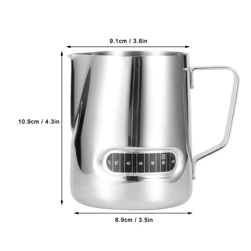 Brocca Caffè Acciaio Inox Latte Art Tazza Schiuma Con Temperatura Indotta - Foto 2 di 19