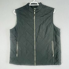 Goodfellow Co Vest Mens Large Water Resistant Quilted Navy Blue Full Zip Pockets