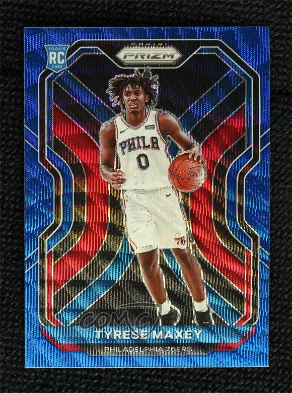 2020-21 Panini Prizm Blue Wave Prizm Tyrese Maxey #256 1ey4