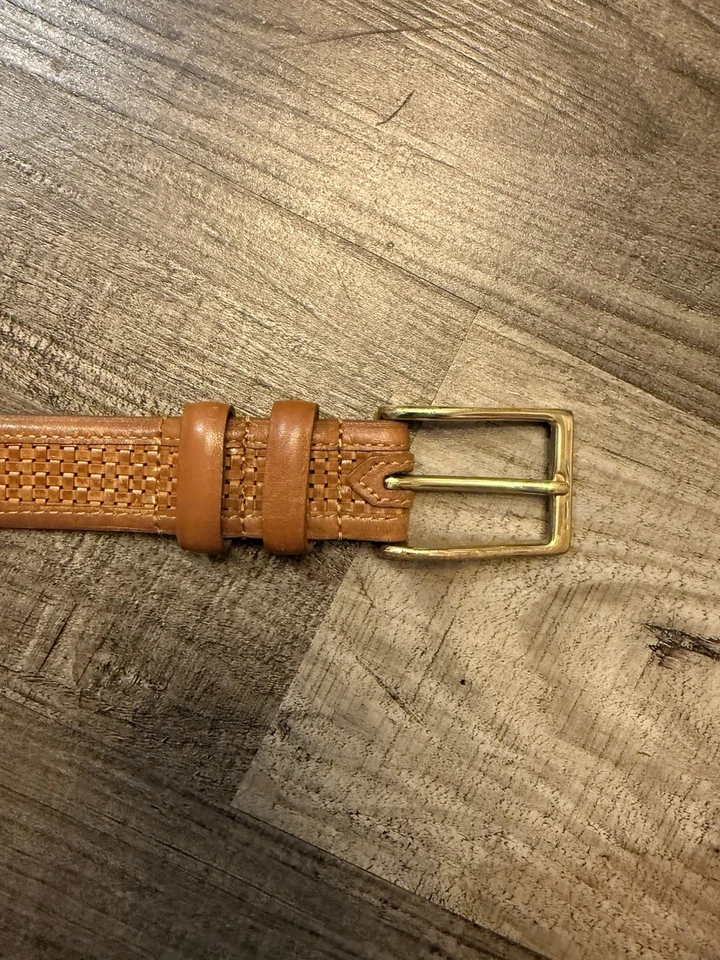 Cinturón Allen Edmonds tejido tostado talla 34 Foto 4 de 4