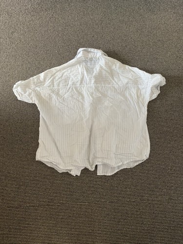 COTTON ON Women's Vintage Pale Blue White Stripe Button Up Shirt Size S - Picture 2 of 4