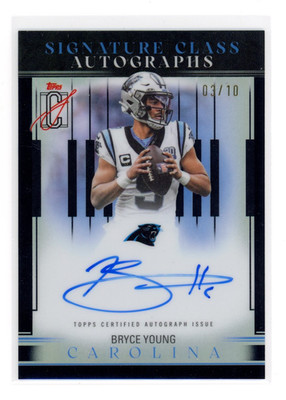 Bryce Young 2025 Topps Signature Class Auto Black /10 Panthers #SCL-BY