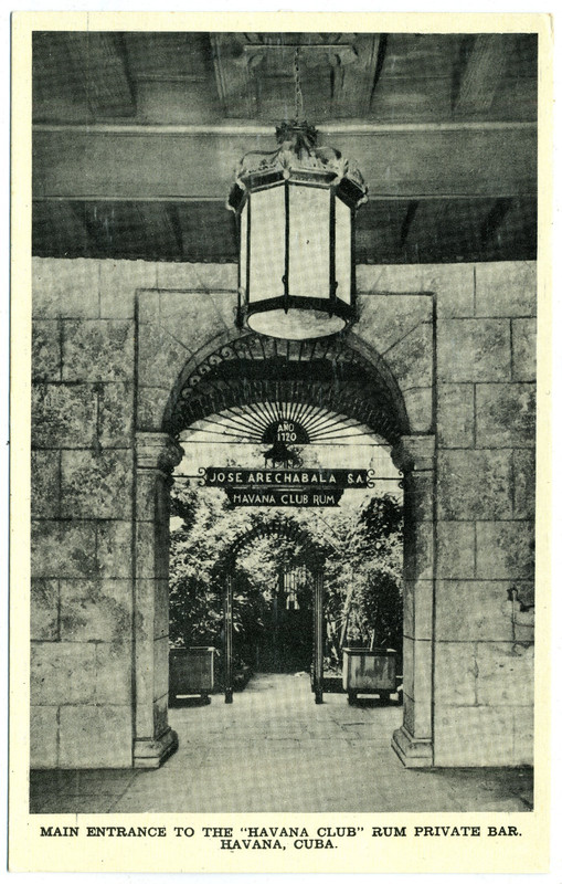 Havana, Cuba - Havana Club Rum - main entrance on advertising card.