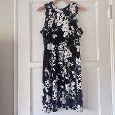 Karen Kane Womens Floral A-line Shift Midi Dress, Black, Size XL summer Spring