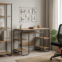 Schreibtisch Mit Stauraum Artisan-Eiche 113,5 X 52 X 75,5 Cm