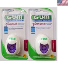 GUM Expanding Dental Floss Pack of 2 - 43.3 Yards for Ultimate Plaque Removal