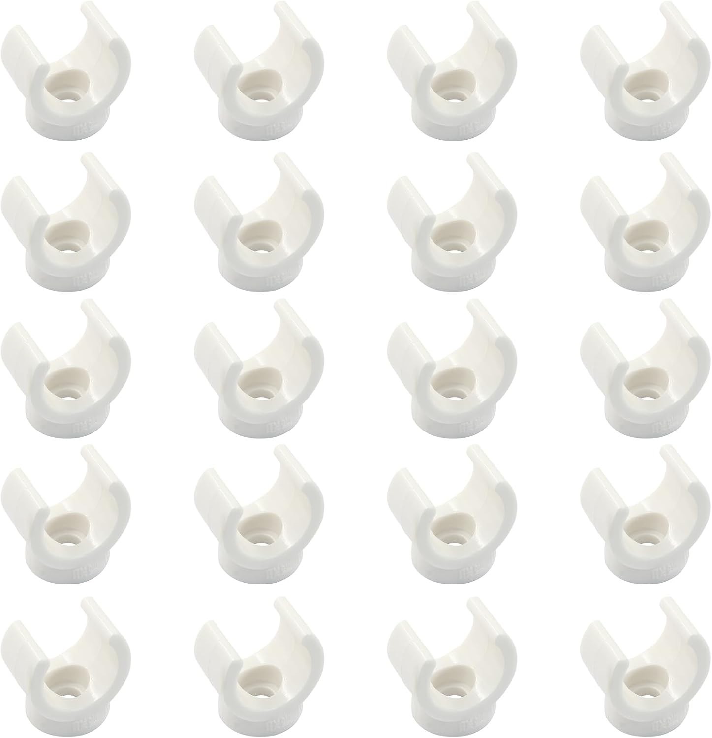 20-Pack 1/2 Inch PEX & 16mm PVC Pipe Clamps Plastic U-Hook Holders