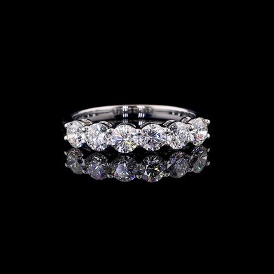 Round 1.20ct Lab Grown Diamond classic half eternity engagement ring S925 6pcs