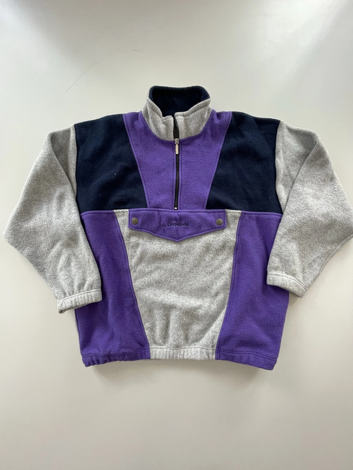 Campagnolo Sport Fleece Pullover Jacket Colorblock Purple Size L