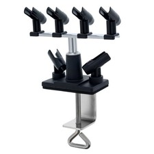 AIRBRUSH HOLDER Holds 6 Clamp-On Mount Table Bench Station Regulator Stand Kit