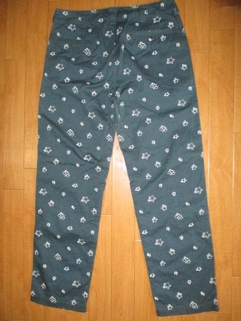 A BATHING APE Cotton Patterned Chino Pants Green S W76cm BA0226233 thumbnail 7