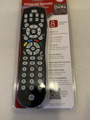 GE General Electric RM24927 Universal Remote Control TV DVD VCR Cable CD Player