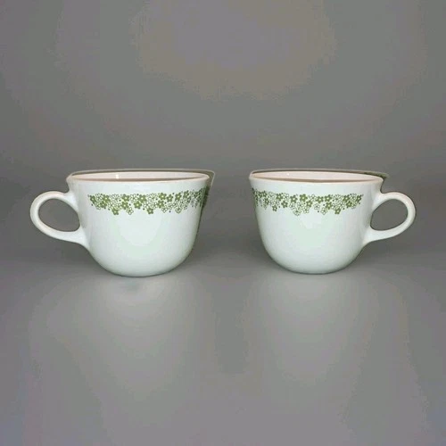 Vintage Pyrex Corelle Spring Blossom Crazy Daisy Coffee Tea Cup Mug set of 2