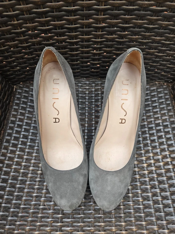 (M098 A05) 👠 Escarpins UNISA en daim gris — plateforme discrète — Taille 40 ✨ - Photo 4/4