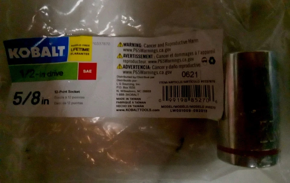 KOLBALT 1/2-in, BRAND NEW, 12 POINT SOCKET REPLACEMENTS: 1/2 in, 5/8 In, 3/4 In - Image 3 of 4