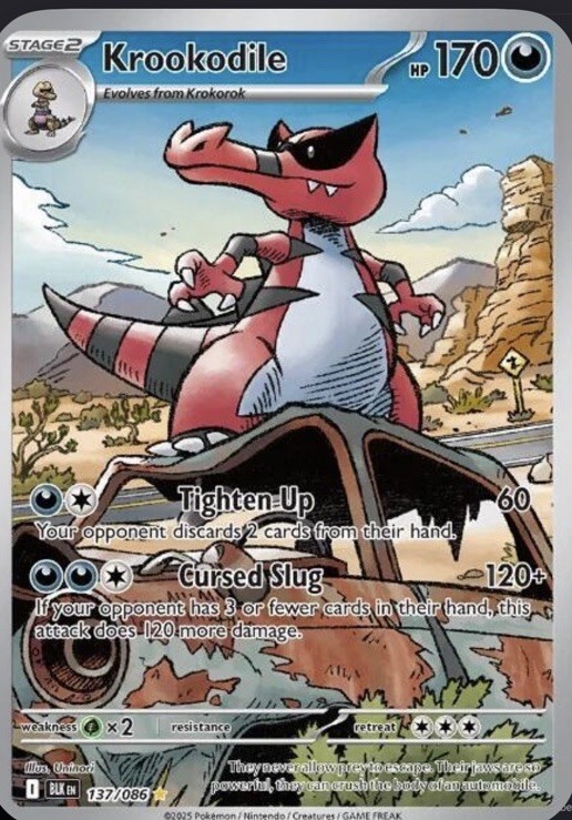 KROOKODILE 137/086 HOLO ILLUSTRATION RARE BLACK BOLT POKEMON NM