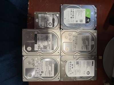 Hard Drive Lot - 3x 4TB Sata HDD, 1x 3TB Sata HDD, 2x 600GB SAS Dell Enterprise