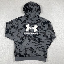 Under Armour Hoodie Kids Youth XL Gray Camo ColdGear Logo Pullover 1357581-001