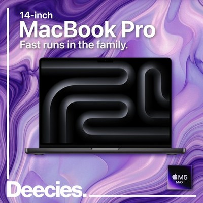 14 Zoll MacBook Pro Apple M5 Max 18c CPU 32c GPU 36GB Ram 2TB SSD Space Schwarz