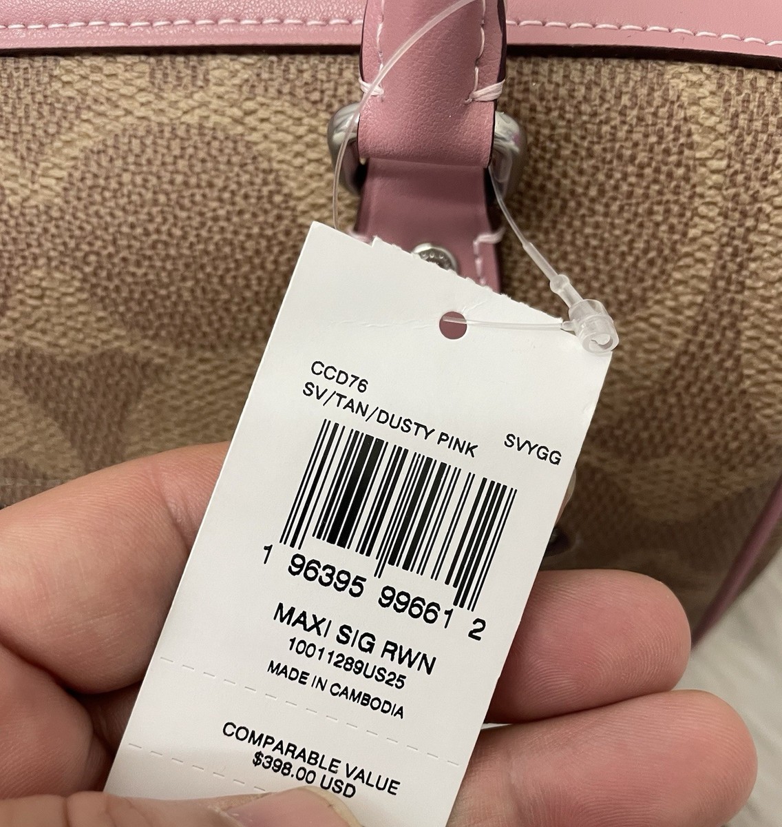 NWT COACH Rowan Satchel Bag In Maxi Signature Canvas CCD76 Tan