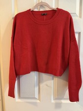 Women's Wild Fable Red Crop Long Sleeve Sweater Size Large NWT