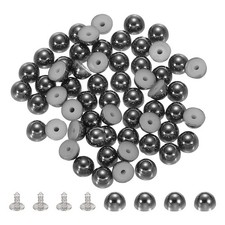 60Pcs Round Dome Studs 6mm ABS Dome Spikes Studs, Black