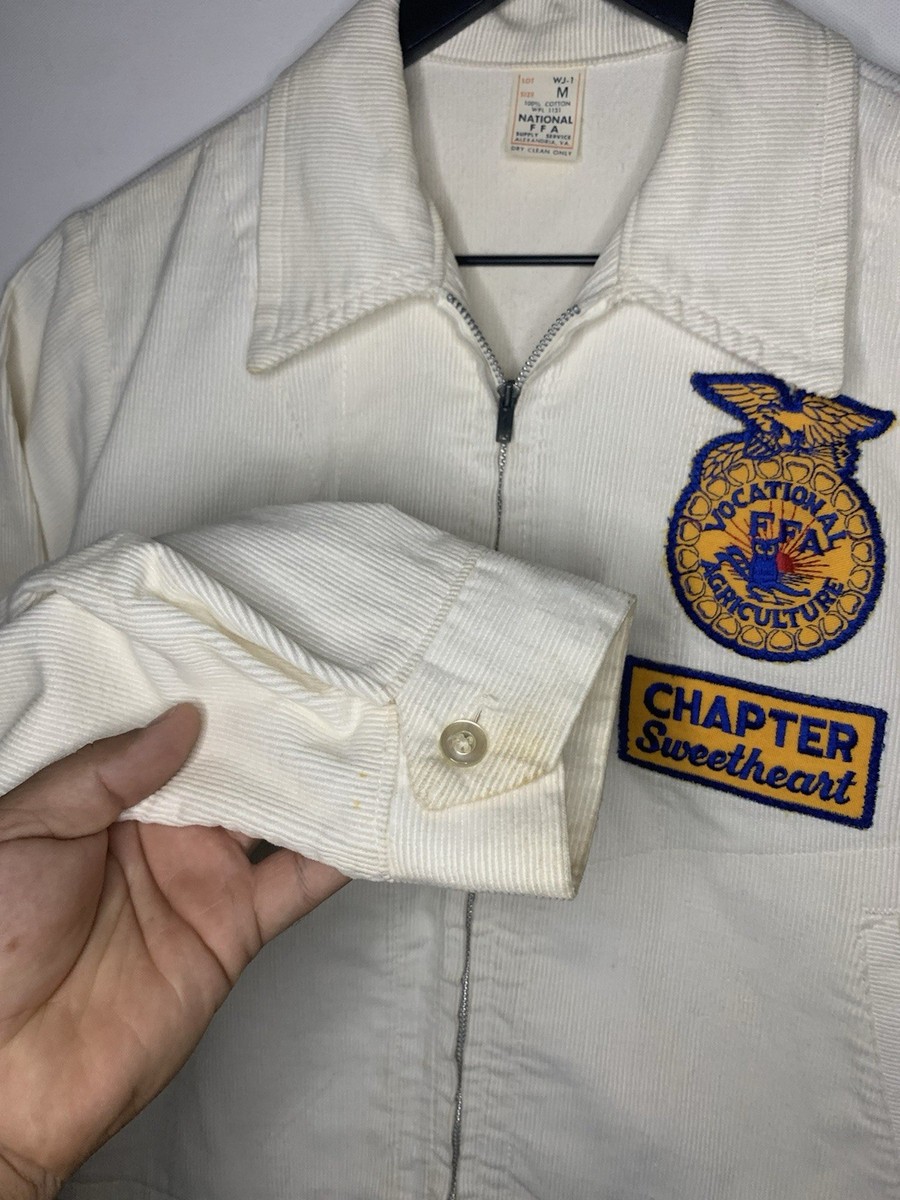 vintage white FFA jacket 60s 70s corduroy chapter sweetheart true